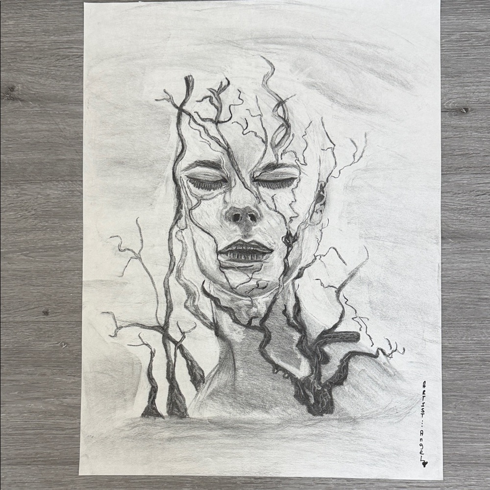 Abstract Black and White Face Art Print